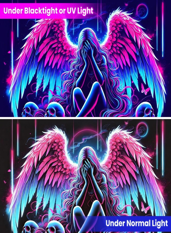 BVBOX Blacklight Tapestry,WingTapestry Glow In The Dark,UV Reactive Black Light Upright Posters Wall Hanging for Bedroom Dorm Living Room Backdrop Decor (wing1, 59L x 51W) - Image 5